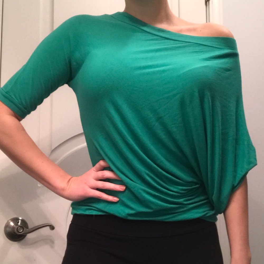 Piazza Italia Easy Collection Teal Off-The-Shoulder Top